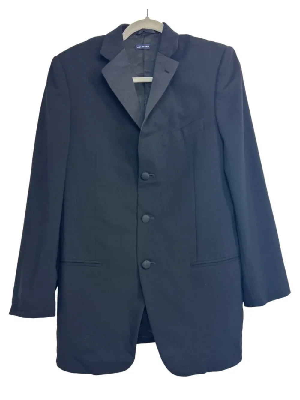 Vtg Giorgio Armani Size 38R (IT 48 / EU 48) Black Wool Blazer Sports Coat